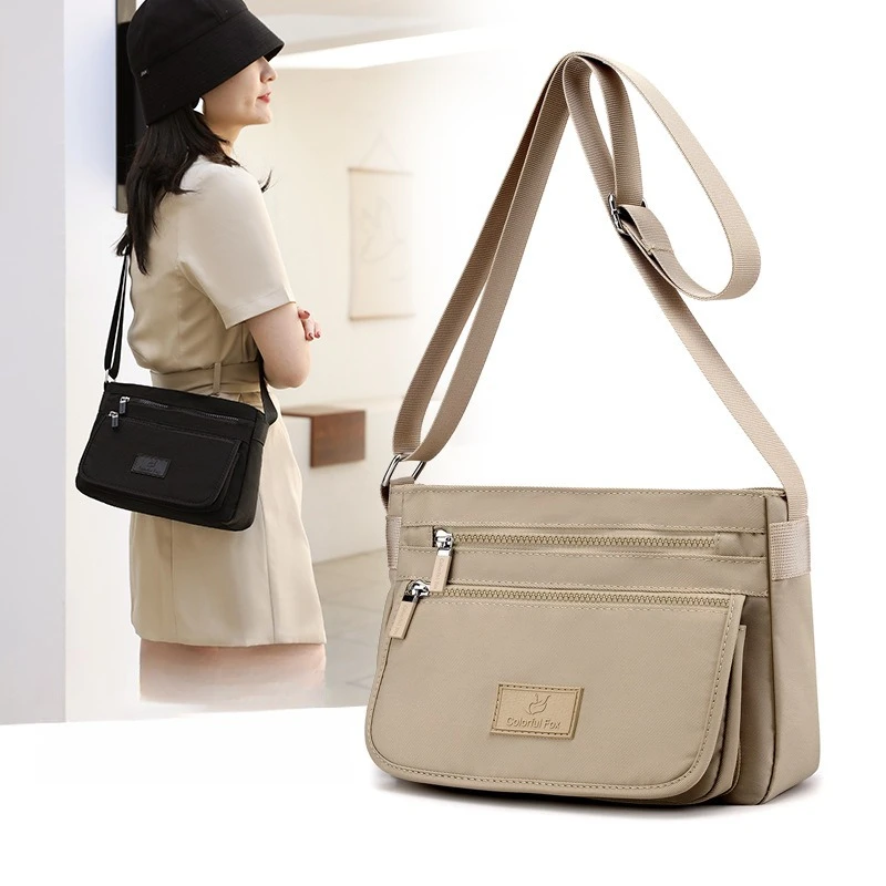 

Женская сумка, новая трендовая сумка через плечо, водонепроницаемая нейлоновая сумка, многослойная сумка через плечо, корейская версия Hundred Backpacks