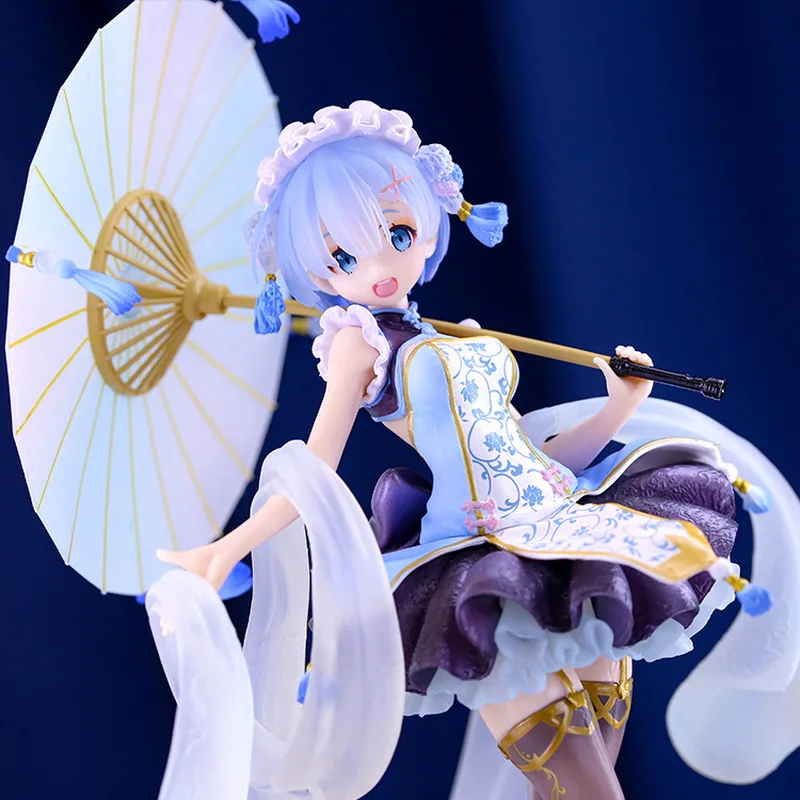 Nieuwe Anime Re0 Figuur Cheongsam Rem Lolita Ver Jurk Kawaii Rem Action Figure Pvc Collectie Ornamenten Model Pop Speelgoed gift