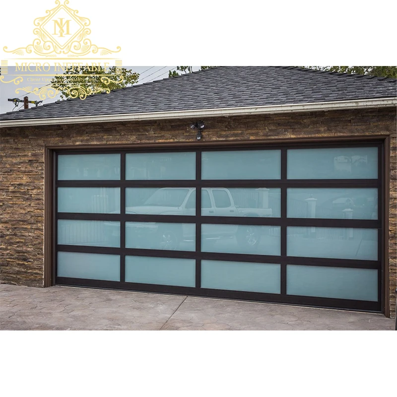 

Customized Best Selling Simple Style Sectional Overhead Full View Garage Door Aluminum Alloy Tempered Glass Garage Door