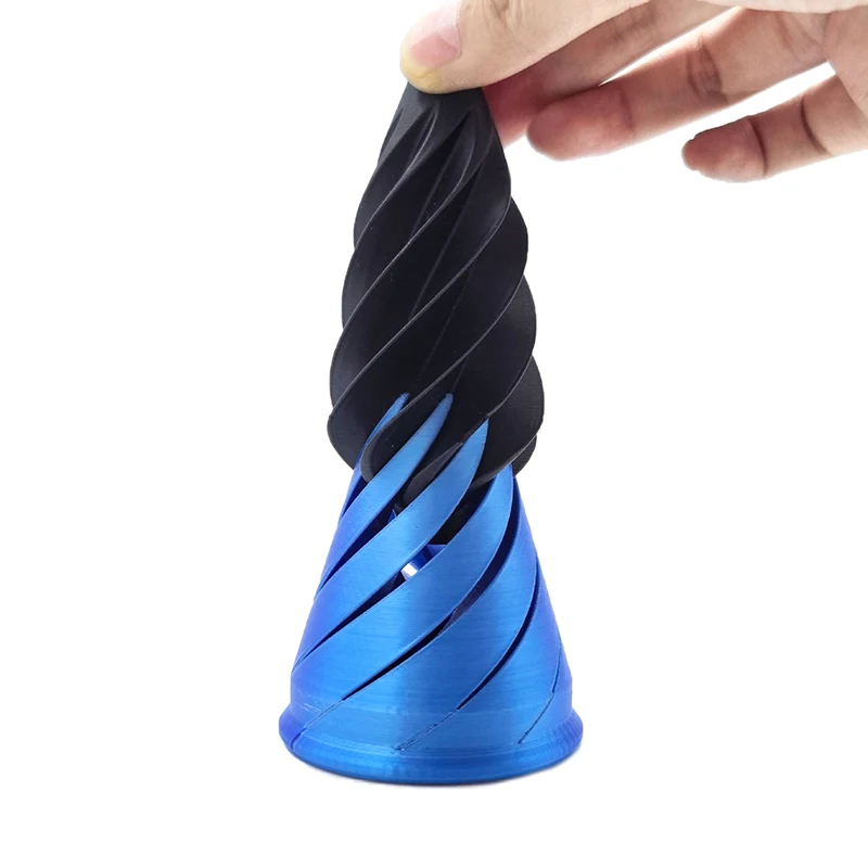 

3D Printed Helix Screw Toy Impossible Pyramid Passthrough Sculpture Spiral Cone Decompression Decorative Ornaments