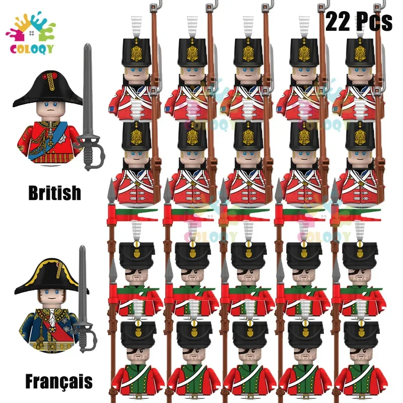 Kinderspielzeug 22/10 Stück Napoleonische Kriege Militär General Soldat Bausteine Imperial Navy Figuren Spielzeug für Kinder Geburtstagsgeschenke