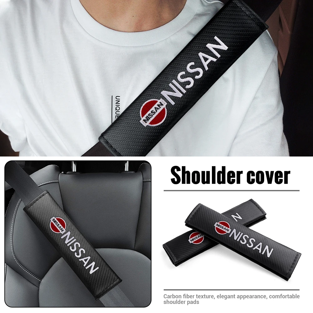 1/2PCS Car Safety Seat Belt cover Shoulder Pad Protection Padding pad For Nissan Nismo X-trail Qashqai Note Juke Sentra Patrol