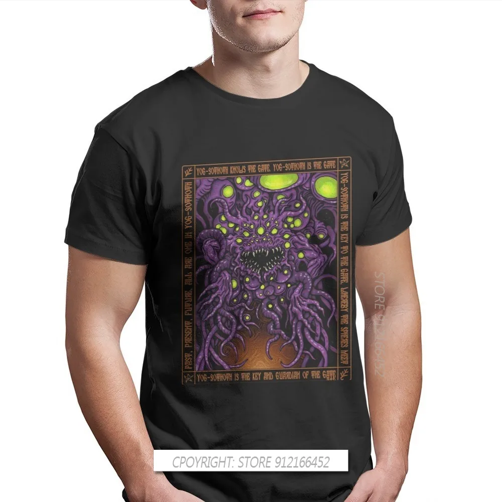 

Cthulhu Mythos Lovecraft Horror Great Old Ones TShirts For Men Yog Sothoth Oversize O-Neck Cotton Streetwear