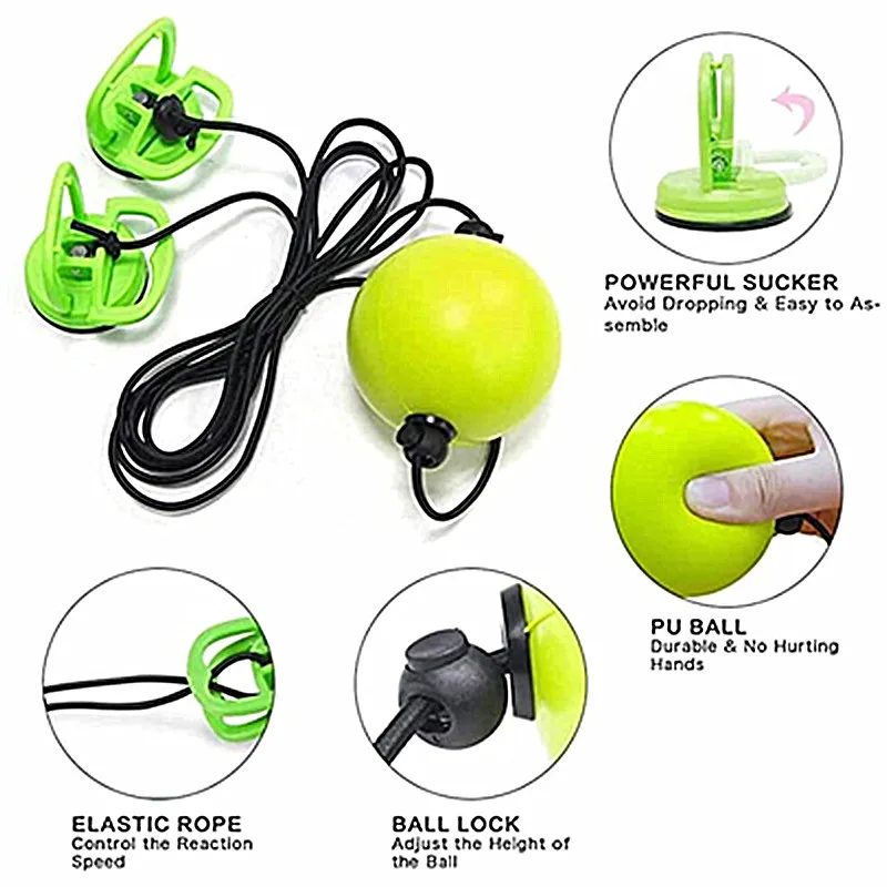 Height Adjustable Suction Cup Boxing Reflex Speed Ball Hand Eye Reaction Training Punch Fight Ball Fitness Equipment Accessories