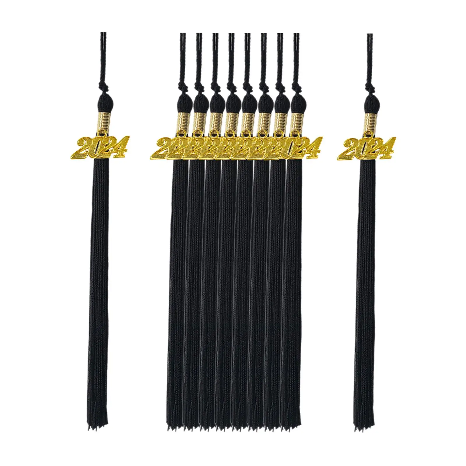 2x10Pcs Graduation Hat Tassels with 2024 Gold Charm Supplies Grad Hats Accessory Jewelry Making Pendant Ceremonies Accessories