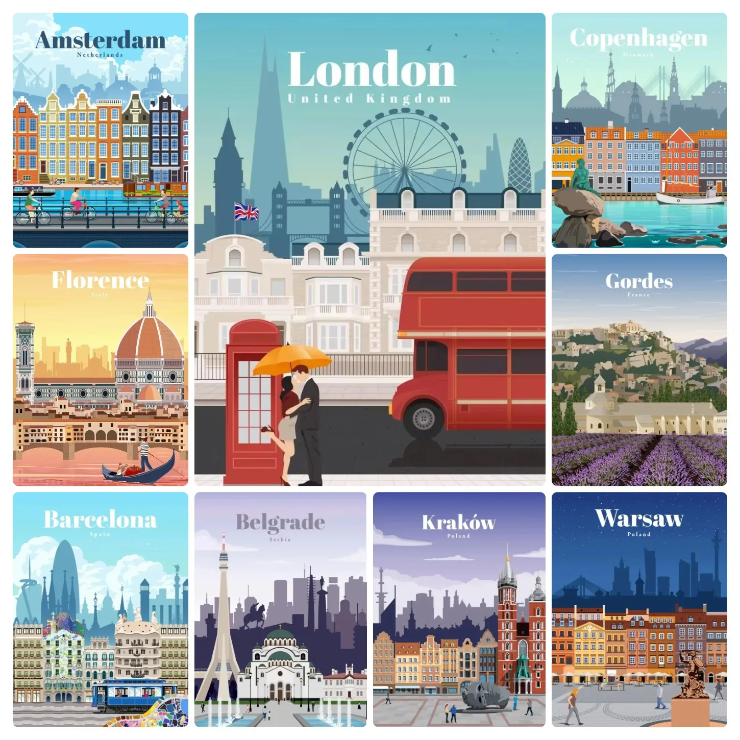 1000 PCS Puzzles for Adults Urban Architectural Scenery Jigsaw Puzzles Educational Games Colorful Puzzles Home Decor