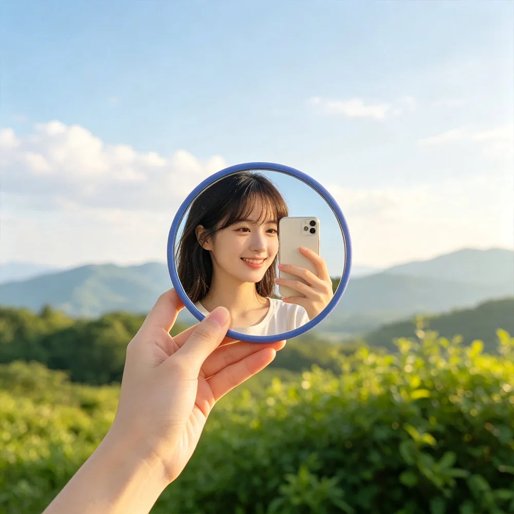 Round Shape Travel Selfie Mirror Wide-angle View Convex Reflection Round Convex Mirror Small Size Durable