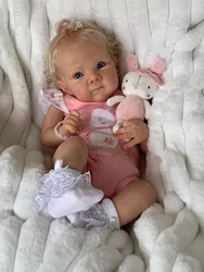45CM Reborn Baby Doll Bettie with Blonde Hair Soft Body Real Life Newborn Baby Dolls Hand Detailed Painted Visible Veins Muñecas