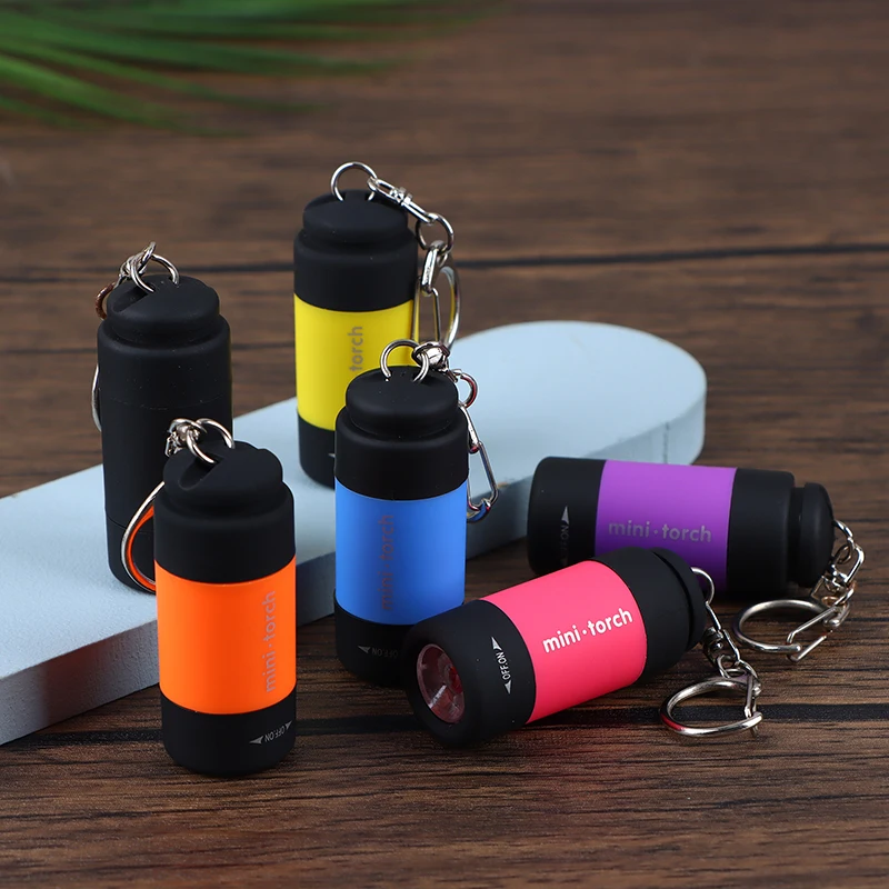 1PC Travel Outdoor Portable Children\'s Flashlight Small Keychain Light USB Charging Flashlight Strong LED