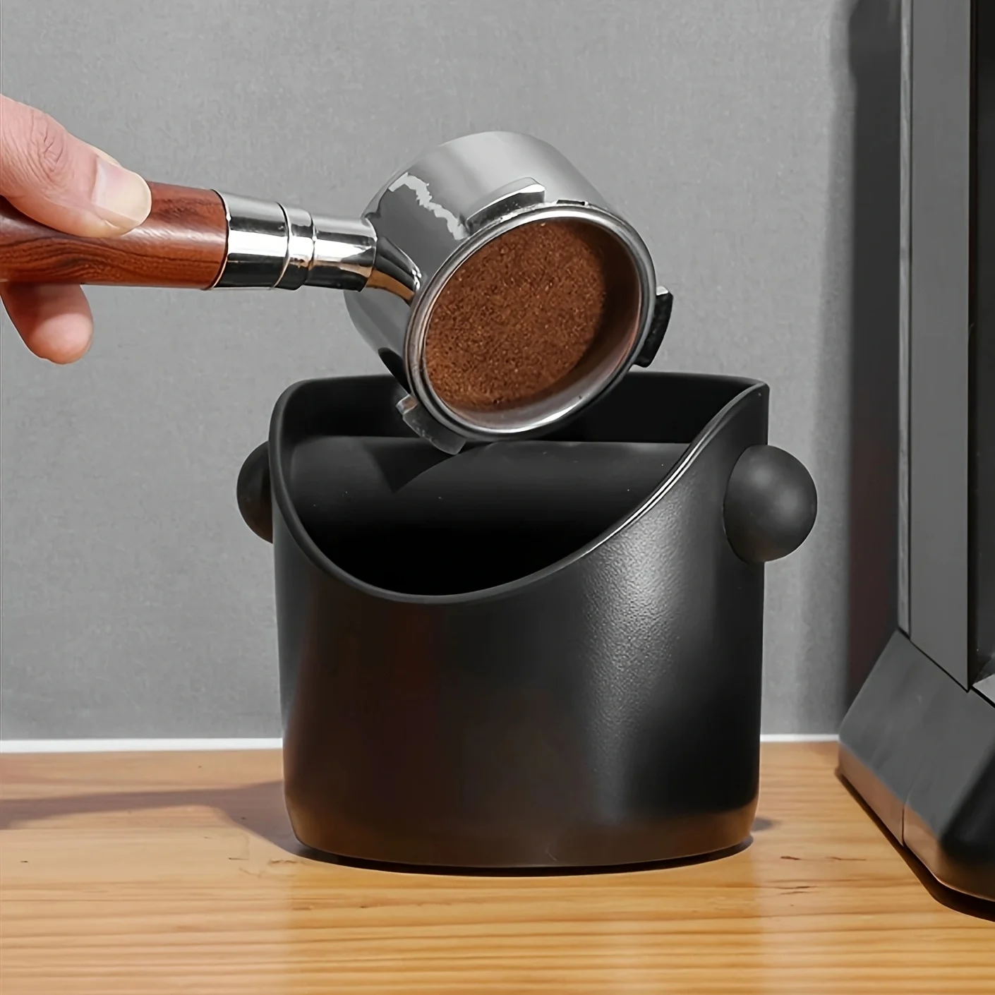 Coffee Grounds Powder Bucket Home Espresso Machine Handle Knockbox Container Organizer Abs Dregs Slot Waste Dregs Recycling Bin