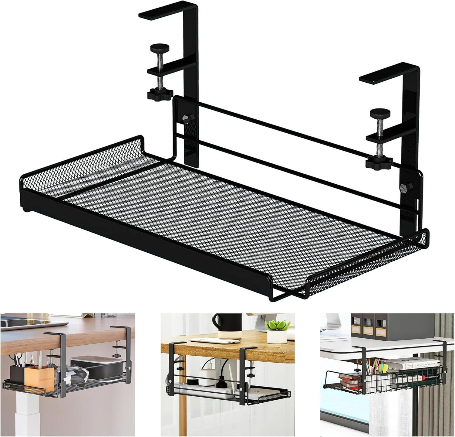 Under Desk Cable Management Tray No Drill Steel Desk Cable Organizers Wire Management Tray Cable Management Rack Storage Shelf