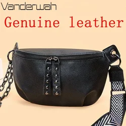 Genuine Leather Moon Chest Bag for Women Luxury Brand Crossbody Sac Female Soft Cowhide Shoulder Messenger Bags Waist Packs Hot