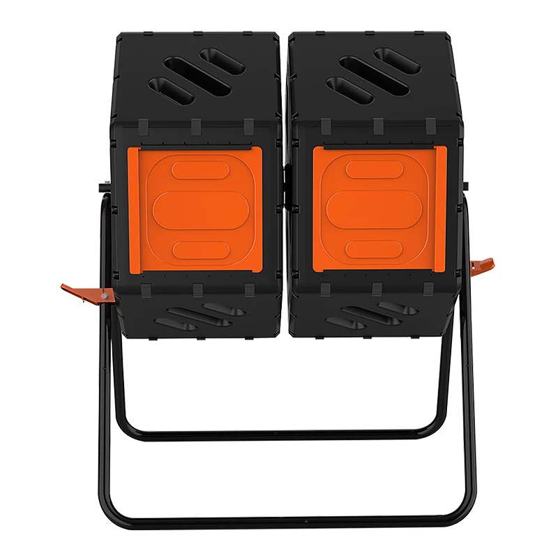 New Arrival 170L  Outdoor Tumbling Compost Bin with Dual Chamber Composting Tumbler