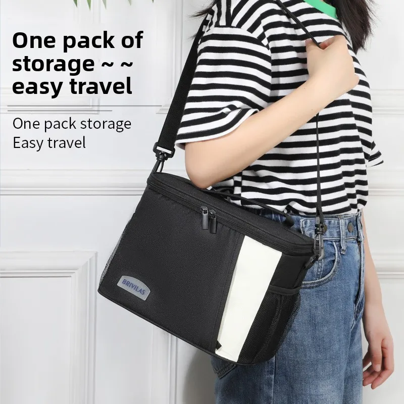 

Vibrant Dopamine Color-Block Cooler Bag - Large-Capacity Crossbody Tote for Camping & Daily Lunch