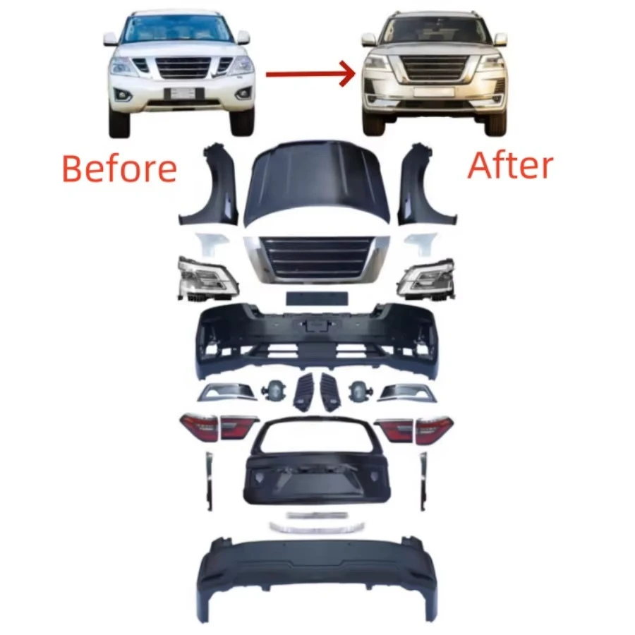 Newest Car Front Bumper Car Accessories Facelift Conversion Bodykit Body Kit Upgrade for Patrol 2020
