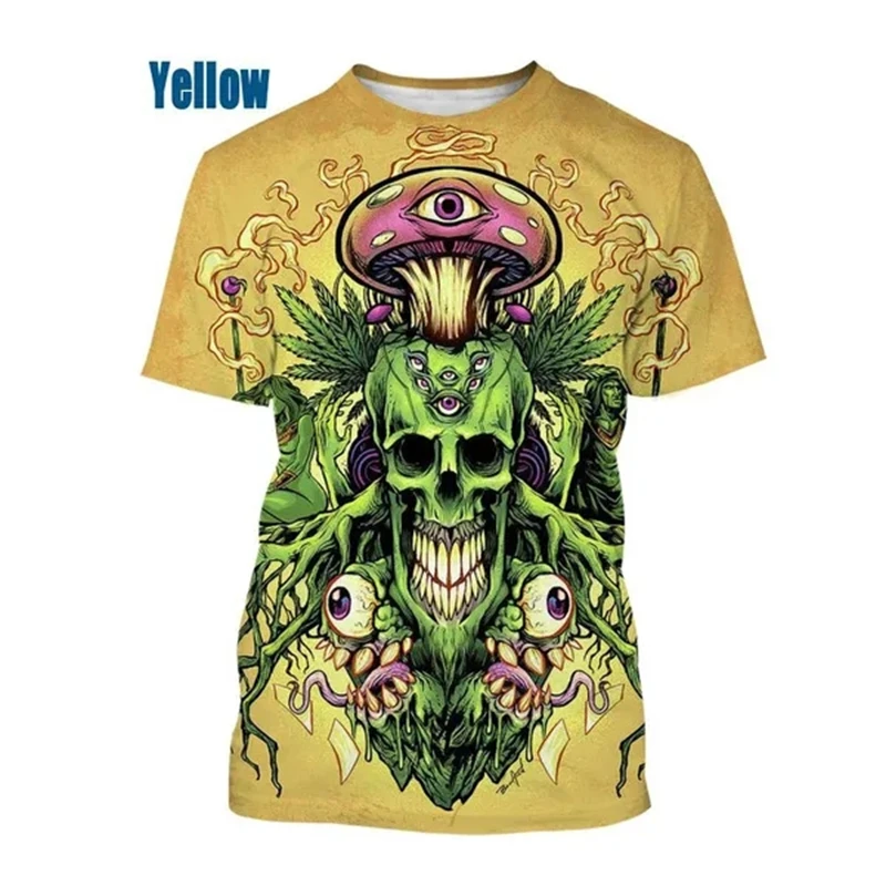 Mushroom 3D Printing T Shirt Plant Pattern Round Neck Short Sleeve Forest Fashion Casual Unisex Tops Tshirt High Quality T-shirt