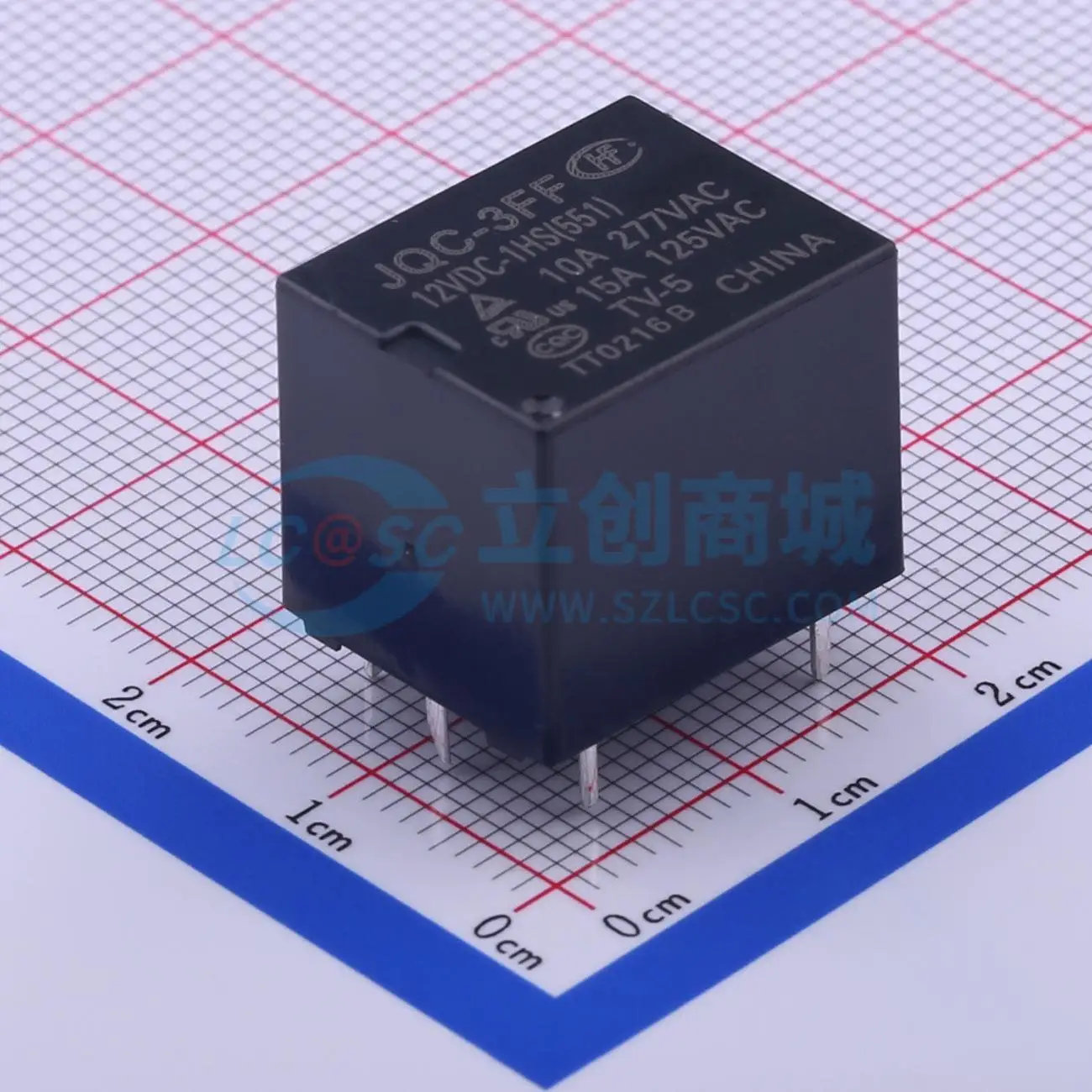 16pcs JQC-3FF/12-1HS(551) 12V 19x15.5mm SPST NO Power Relay PCB Electronic Switch