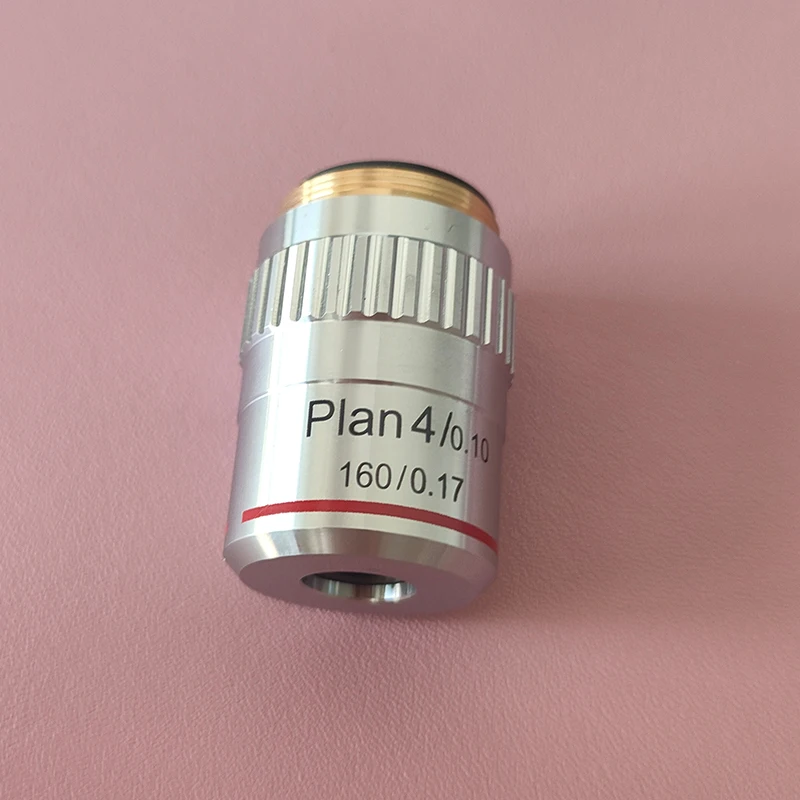 Microscope Plan Achromatic Objective Lens 4X Biological Microscope Objectives Standard RMS Interface DIN160/0.1mm