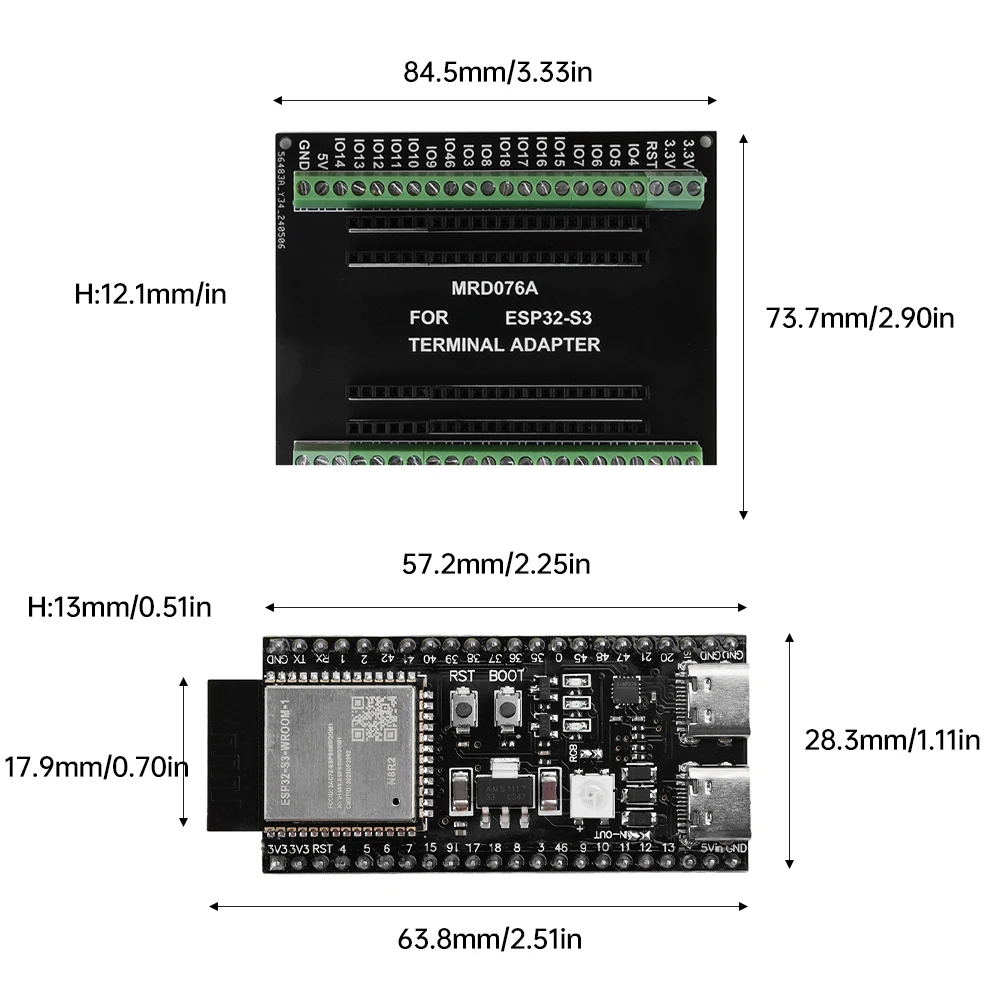 ESP32-S3 Development Board GPIO IoT Development Board Expansion Board 44PIN for N8R2 N16R8