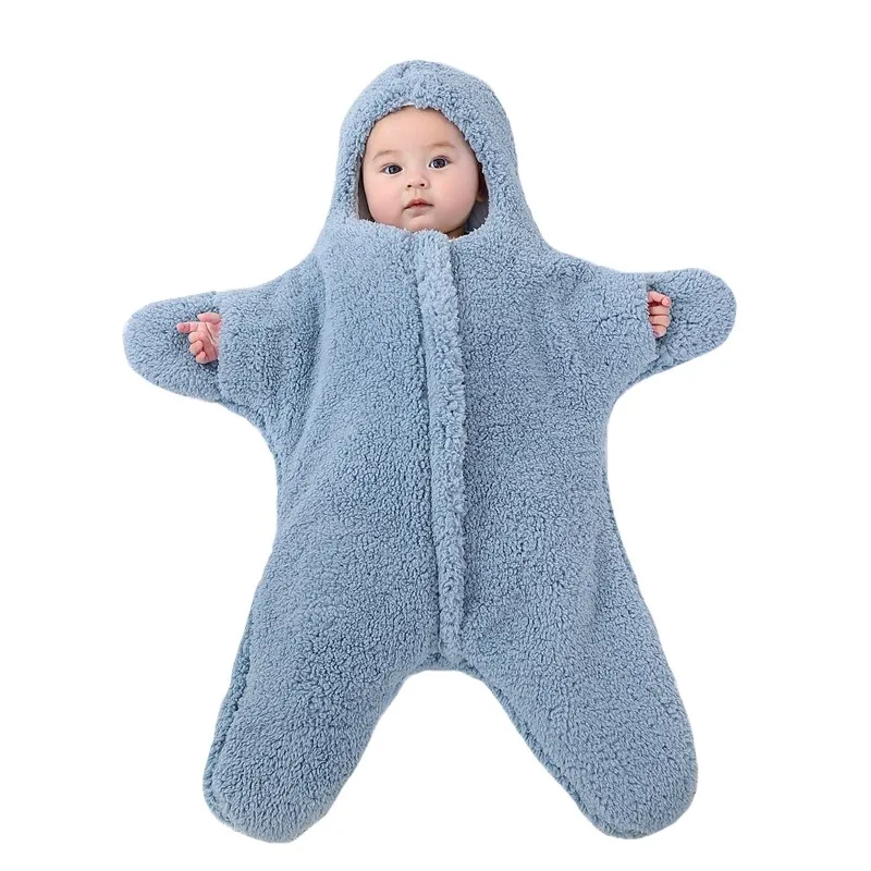0-6 Month Baby Sleeping Bags Starfish Shape Autumn Winter Soft Newborn Wrap Blanket Swaddling Warm Cotton Sleepsack for Babies