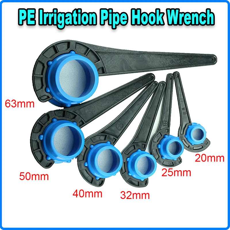 PE Lock Nut Hook Wrench C-type Spanner Irrigation Tube Fast Connect Fitting Repair 20-63mm Multi Sizes Plastic Disassemble Tool