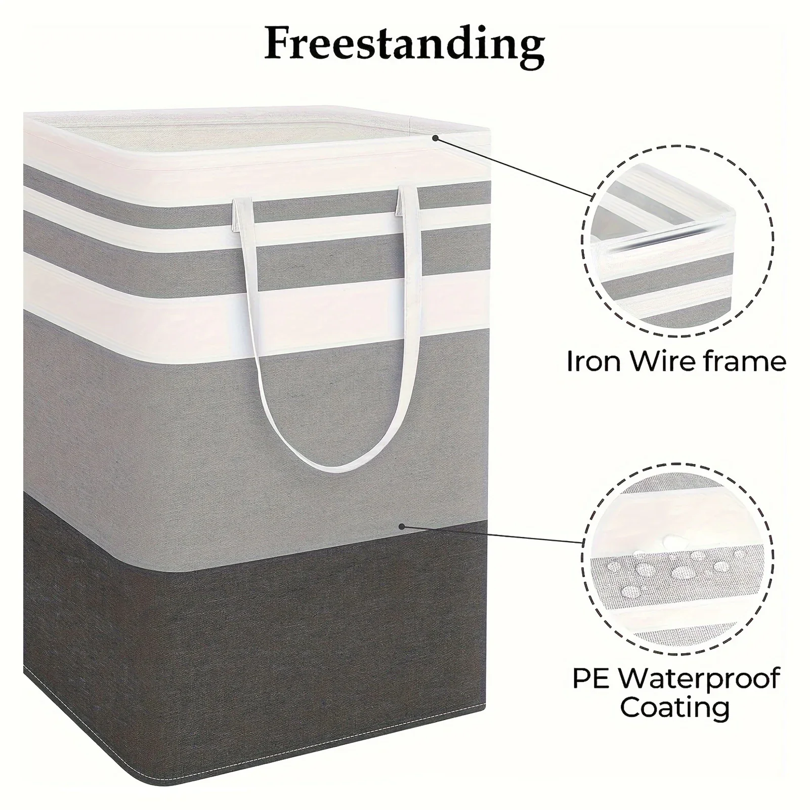75L Laundry Baskets Large Capacity Dirty Clothes Hamper With Handles Durable Bathroom Clothes Storage Basket For Home Dorm Hotel image 3