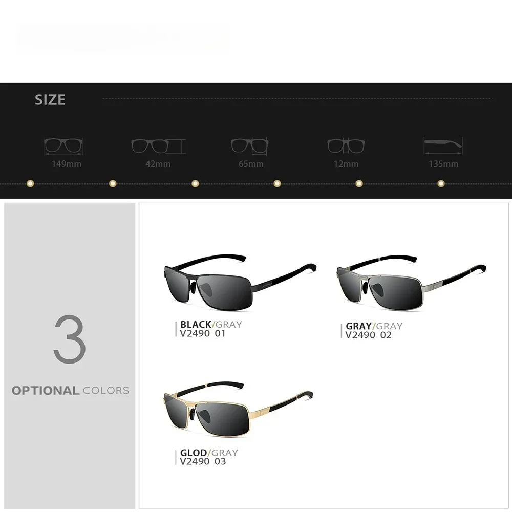 KIZN جديد الرجال HD الاستقطاب المضادة للأشعة فوق البنفسجية النظارات الشمسية موضة جديدة كبيرة الحجم 149 مللي متر القيادة الدراجات النظارات الطبية البصرية 2490 #3