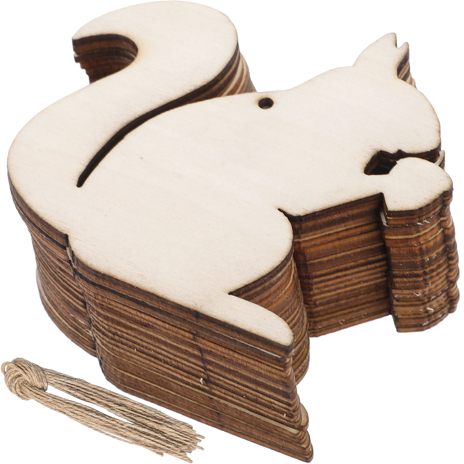 

Squirrel Shape Decorations Unfinished Wood Animal Cutouts Crafts Ornament Figurines DIY Hanging Craft Supplies Blank for Home