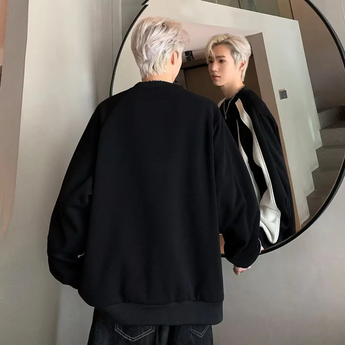 

Мужские толстовки без капюшона с принтом дракона: индивидуальный, уникальный, креативный, собственный, независимый, персональный стиль, утолщенные