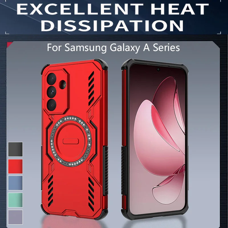 

Armor Shockproof Magnetic Phone Case For Samsung Galaxy A57 A37 A17 A07 A56 A36 A26 A16 A06 A55 A35 A25 A15 Back Cover Coque Bag
