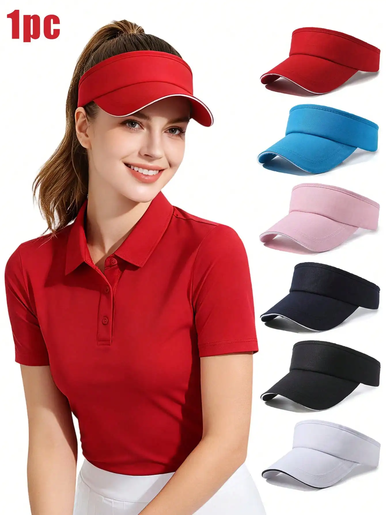 

Women Tennis Golf Sun Visor Hat With UV Protection & Breathable,Adjustable Lightweight Ponytail Friendly Hat For Outdoor Sports
