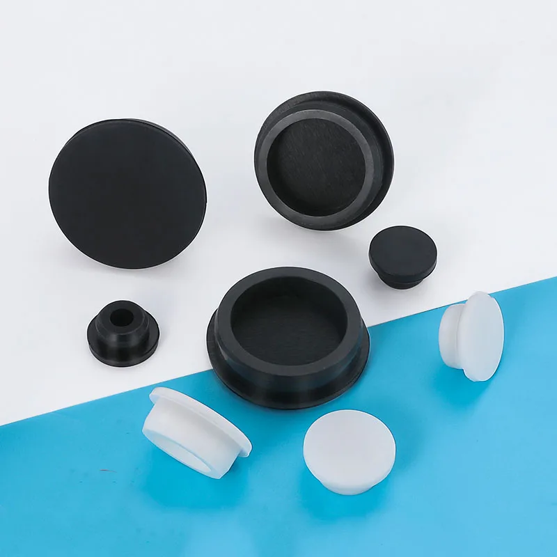 2Pcs Silicone Rubber Gat Caps Stekkers 6.8 7.3 7.8 8.3 9 Om 25Mm Seal Stopper T Type Hoge temperatuur Stofdicht Plug Wit Zwart