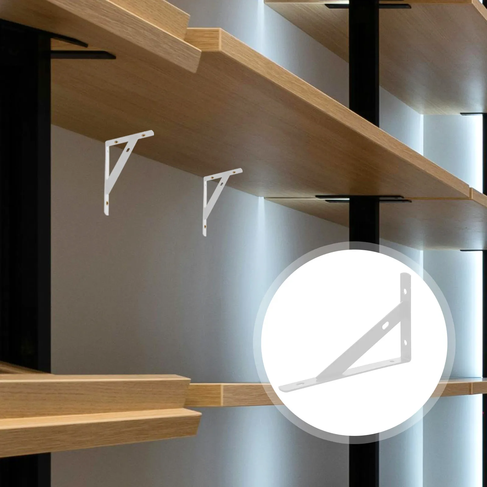 6Pcs Metal Shelf Brackets for Walls Floating Shelf Supports Sturdy Steel Construction Easy Mount No Tools Required Versatile