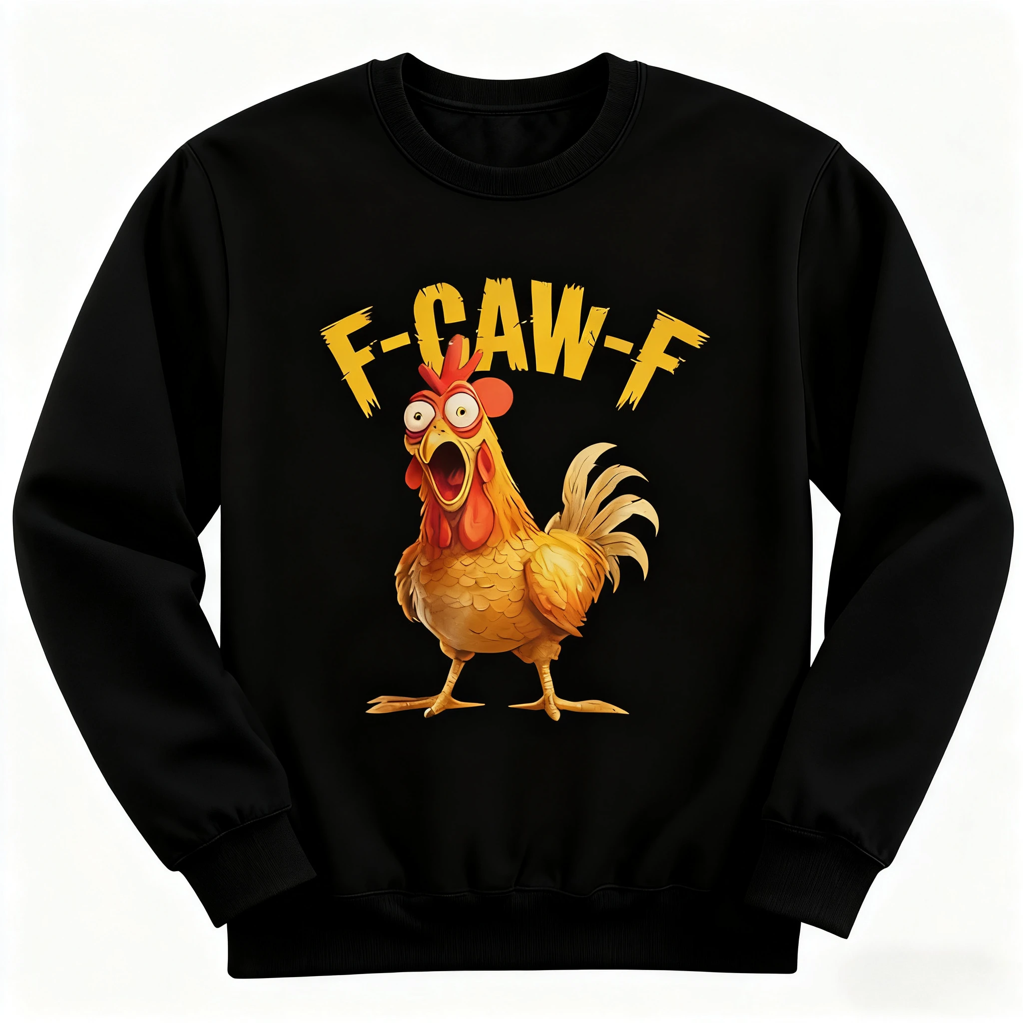 2025 مضحك F Caw F الدجاج FCAWF الدجاج متعة القطن جولة الرقبة هوديي