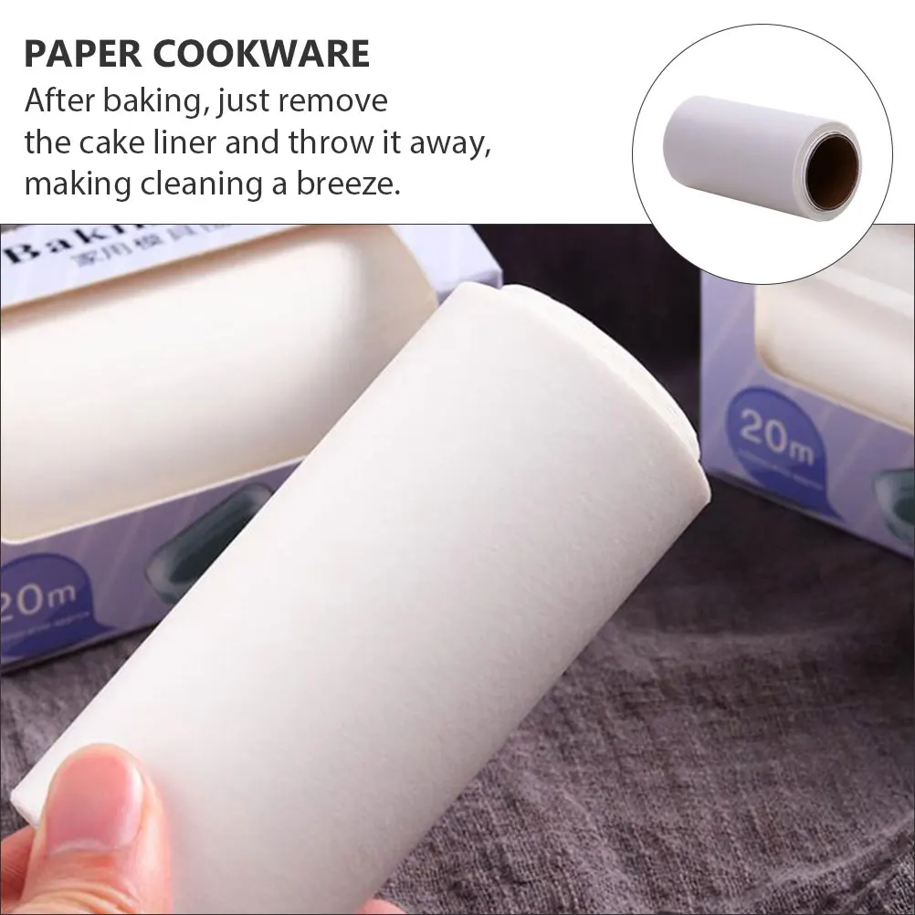 

2 Rolls Pan Liners Cake Pan Liner Baking Paper Food Grade Non stick Waterproof Heat Resistant 230℃ Oven Suitable
