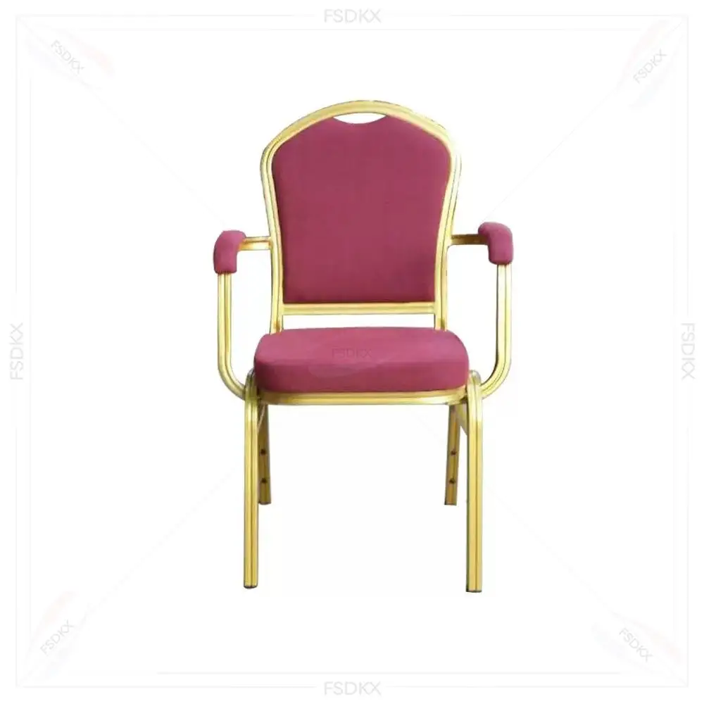 Factory Price Wedding Gold Stainless Steel Dining king Throne Chair with Armrest for Bridal and Groom