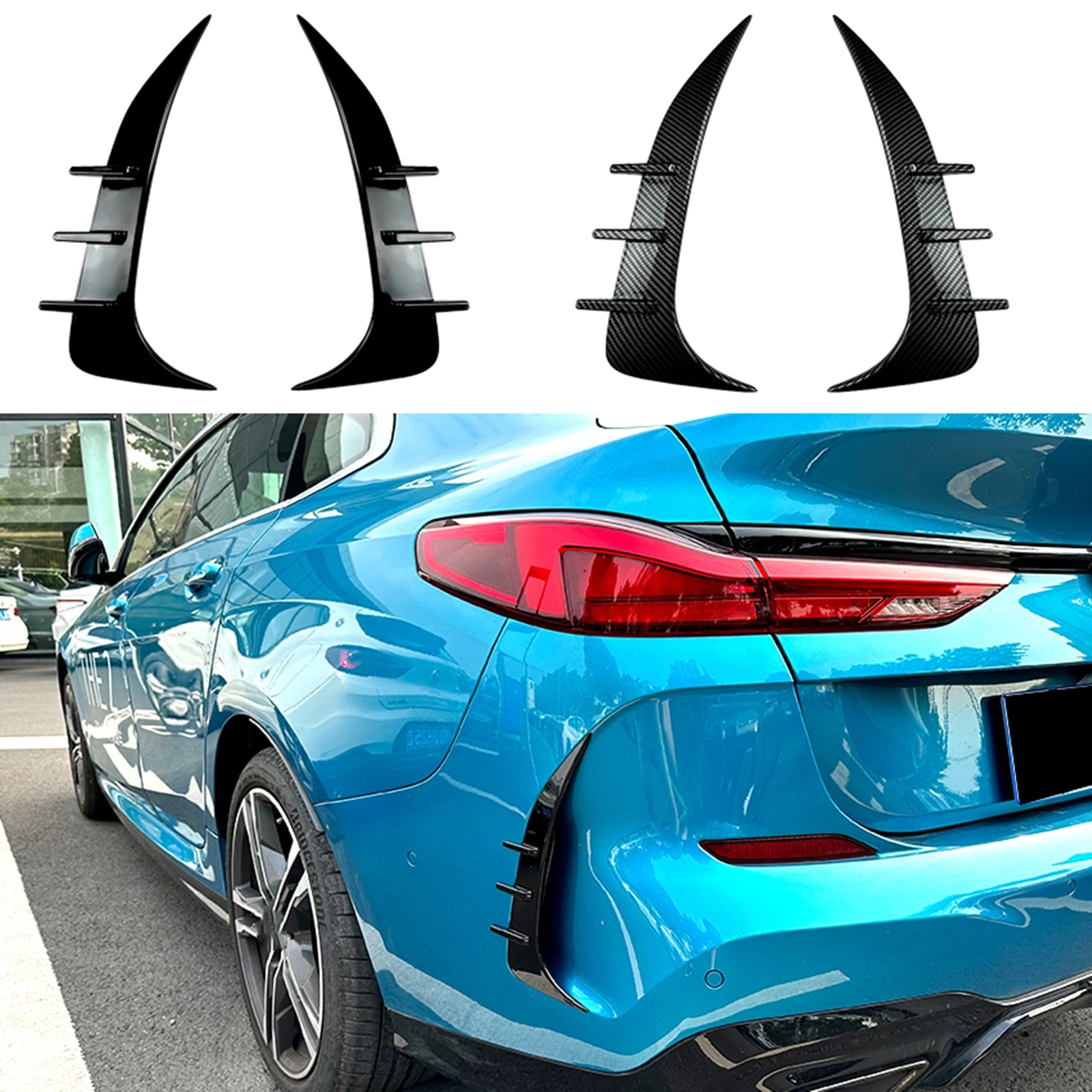 

2 Pieces Rear Side Air Vent Cover Trim Boot Splitter Canard For BMW 2 Series F44 228i M235i M Sport 2020 2021 2022 2023 2024