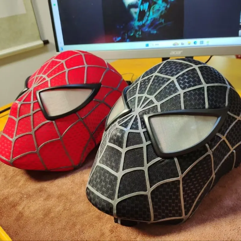 

Оригинальная маска Человека-паука, карнавальный костюм ручной работы, перманентное волокно, без выпадения, подарок на Хэллоуин, коллекционный