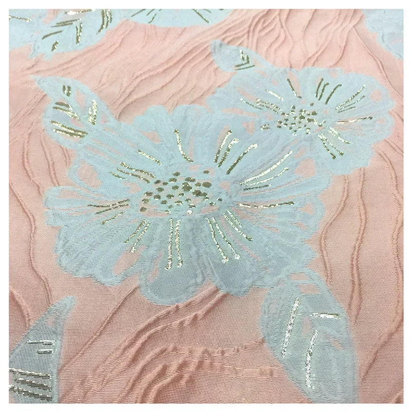 Jacquard Fabric Pleated Crisp Bronzing Material Spring Summer High-end Dress Windbreaker Fashion Brand Diy Sew Cloth Per Meter