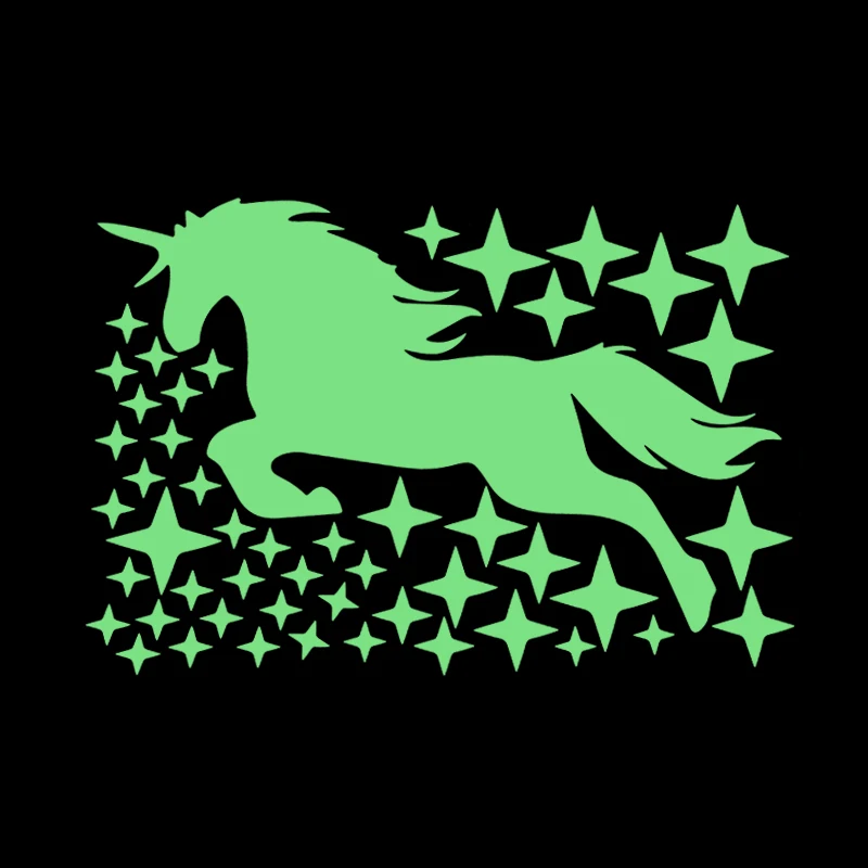 ملصقات حائط على شكل نجوم وحيد القرن مضيئة تتوهج في الظلام لتزيين غرفة الأطفال الصغار صديقة للبيئة يمكنك صنعها بنفسك #2