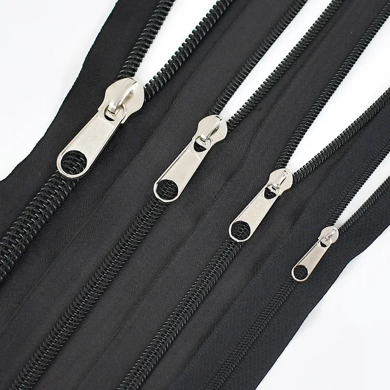 10/20 قطعة 3 # 5 # 8 # 10 # سحاب المتزلجون لسحابات النايلون على ظهره سحابات المنزلق سحب الأمتعة الشريط البريدي مجتذب قفل رئيس المؤشر إصلاح #6