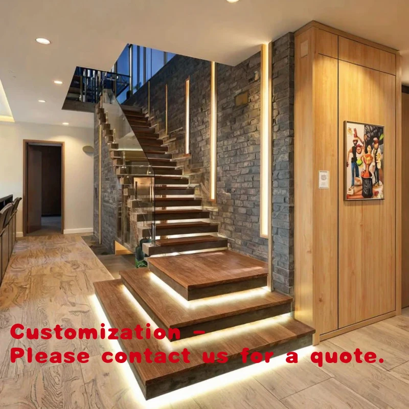 

custom.JIAXINYI Durable Glass Stair Steel Wood Iron Staircase Solid Wood Tread Easy Design Hotels Australia Canada Gl