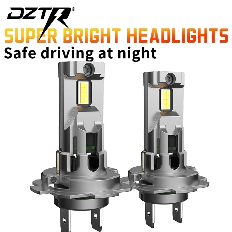 

DZTR 2 шт. светодиодные лампы H7 H4 20000 лм 90 Вт CSP для фар автомобиля, 6500K, белый свет, дневные ходовые огни, Plug&Play, высокое качество