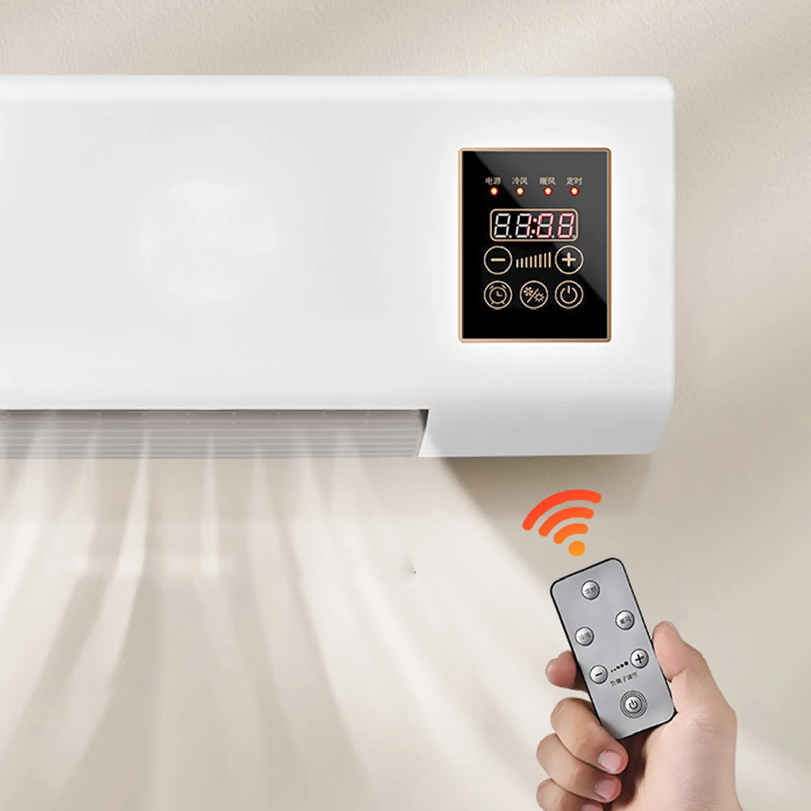 Mini acondicionador de pared Acondicionador de calefacción y enfriamiento rápido Temporización inteligente 8H con control remoto para sala de estar