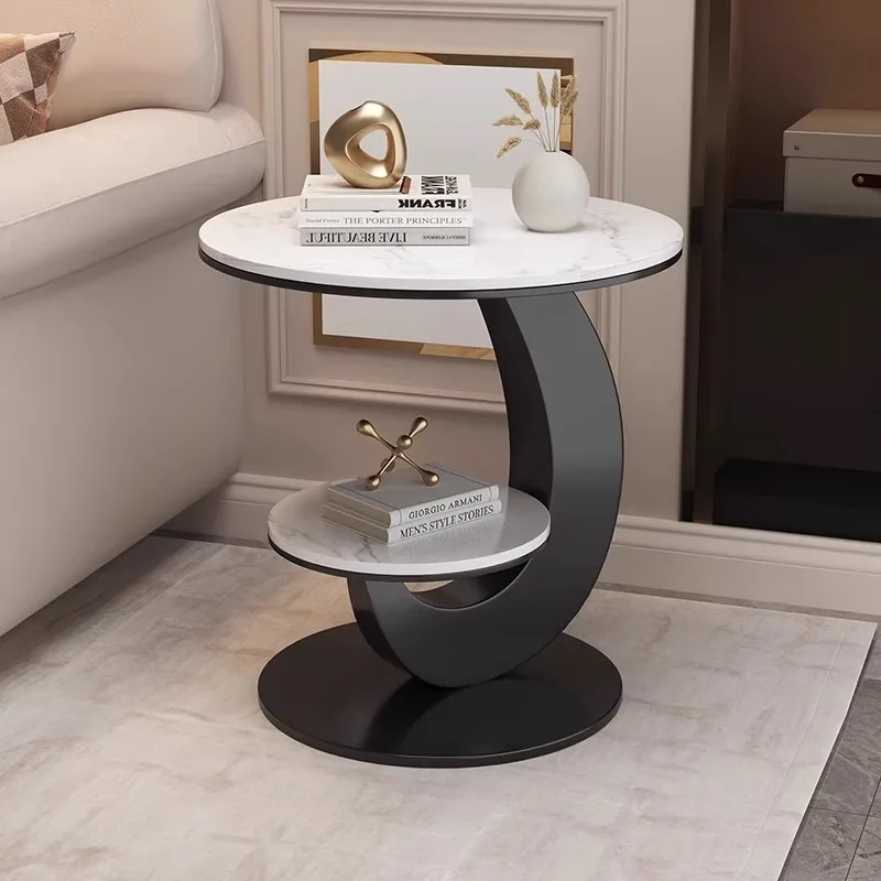 Coffee Table,modern Luxury Marble Top Round Side Table Metal Side Stool Coffee Table Design Sofa Bed Bedroom Living Room Corner