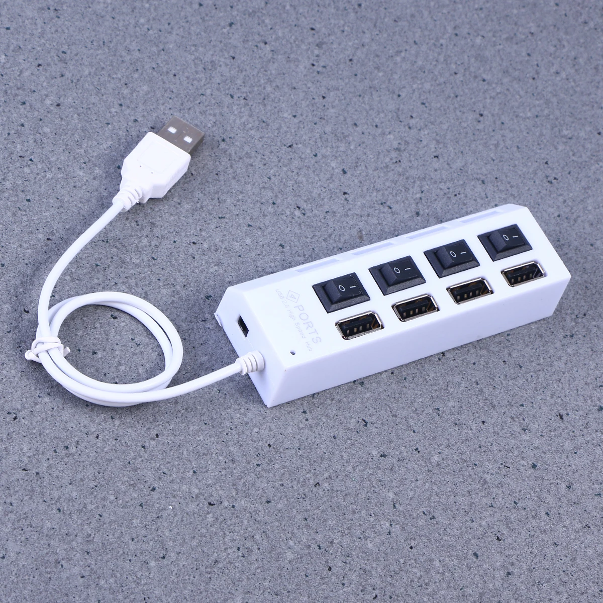 

Portable USB Hub 4 Ports USB 2.0 High Data Expansion Hub USB Splitter for XP/ Vista 7 8 10 Laptop PC Computer (White)