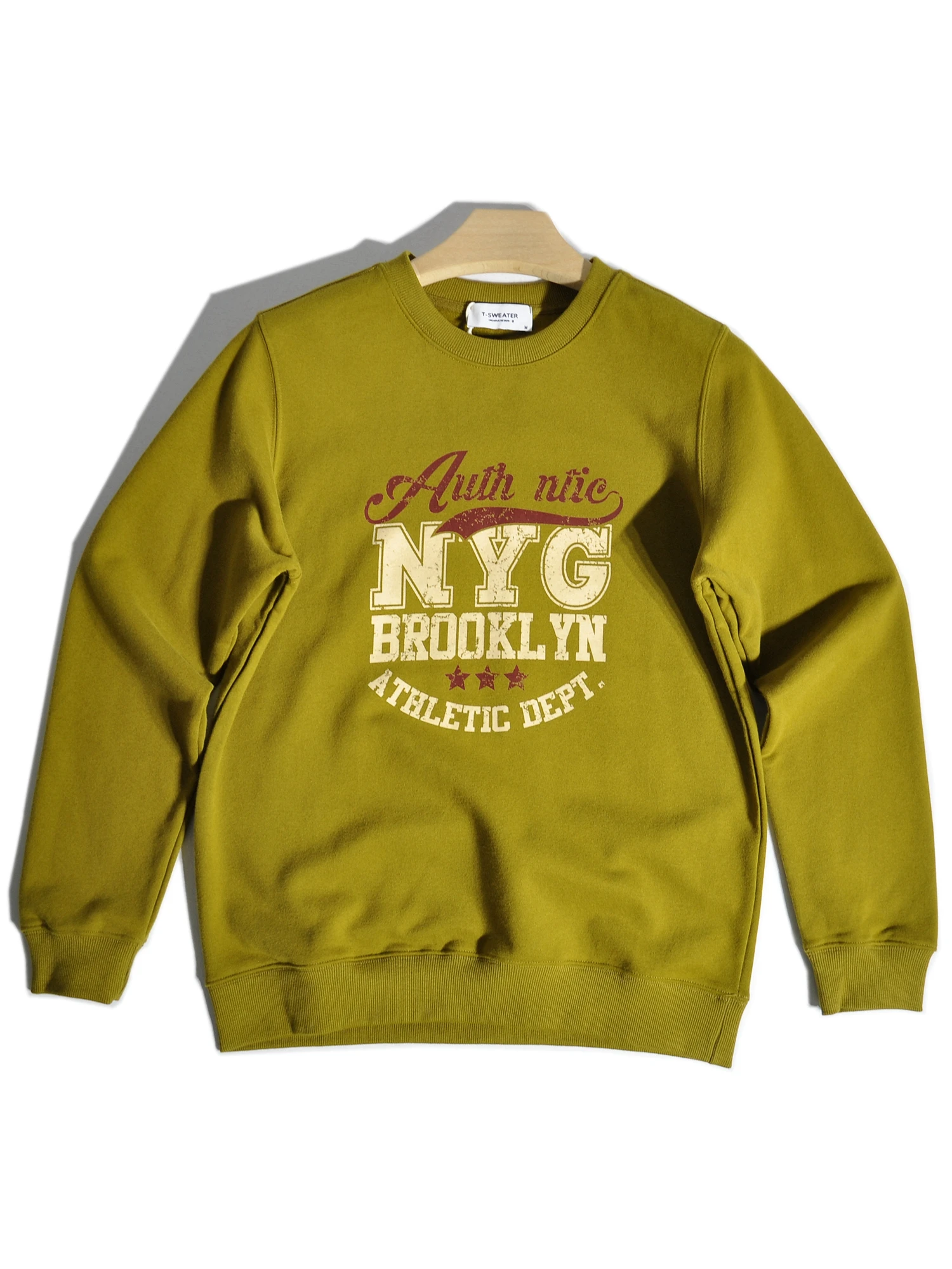 

Retro American Sle round Ne Sweatirt Casual Inner Wear Printed Lettering Worn-look Cotton Polyester Blend ex