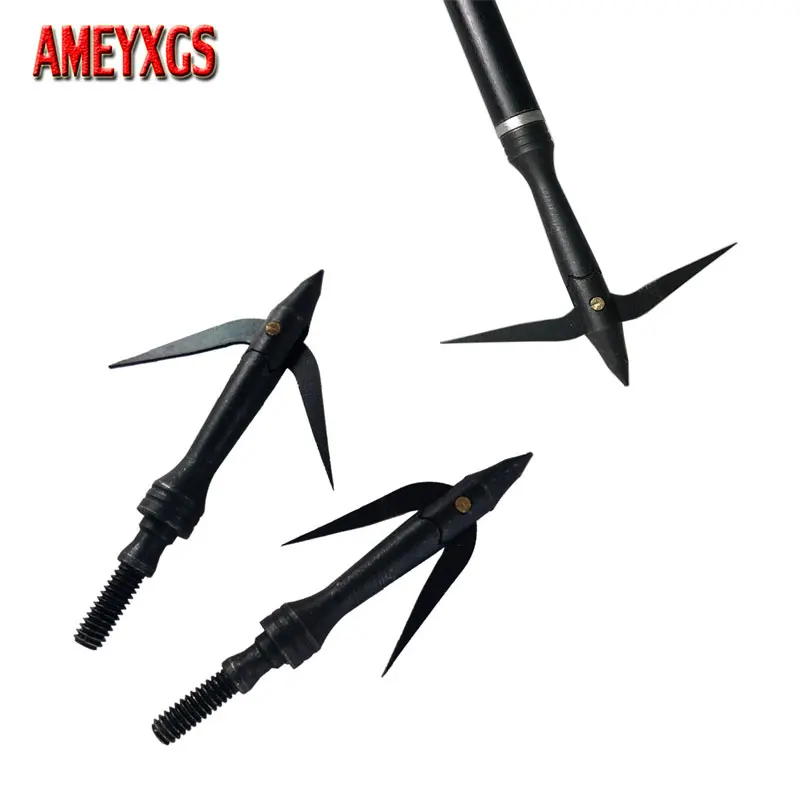 

6/12pcs Bowfishing Broadhead 162 Grain Hunting Fish Arrowheads Expandable Blade Arrow Points Archery Shooting Field Tips