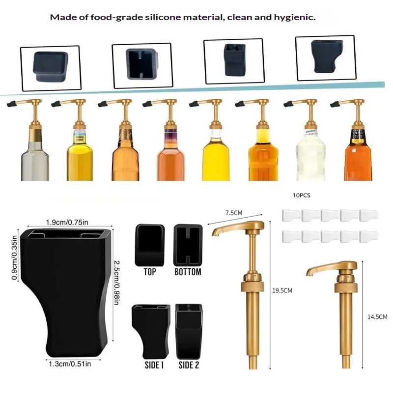 1pcs Coffee Syrup Pump Tip Cap Covers Pourer Cap Syrup Covers Rubber Cap Fits For Syrup Pump, Pour Dispenser, Oil Liquor Bottle