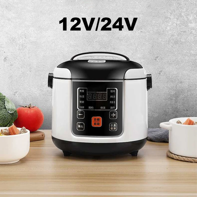 

WA12V 24V Electric Rice Cooker Car Truck Multicooker Soup Porridge Cooking Food Steamer 2L Electric Lunch Box Home Rice Cookers